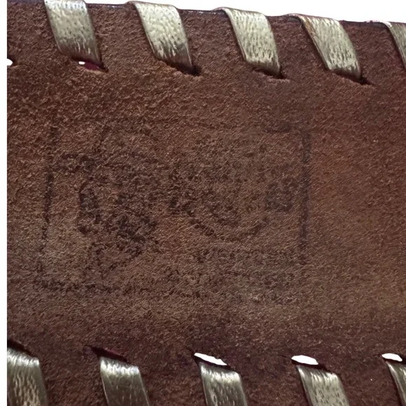 Vintage Kenny Rogers Hand Laced Top Grain Saddle Leather Belt Oak Leaf Acorn 34 - Picture 6 of 10